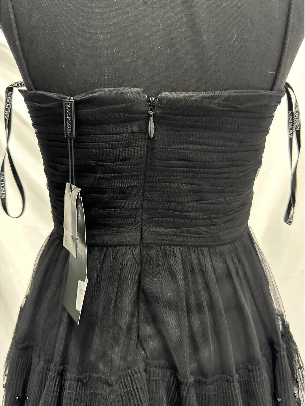 Black Strapless Ruffled Midi Dress - Picture 6 of 9